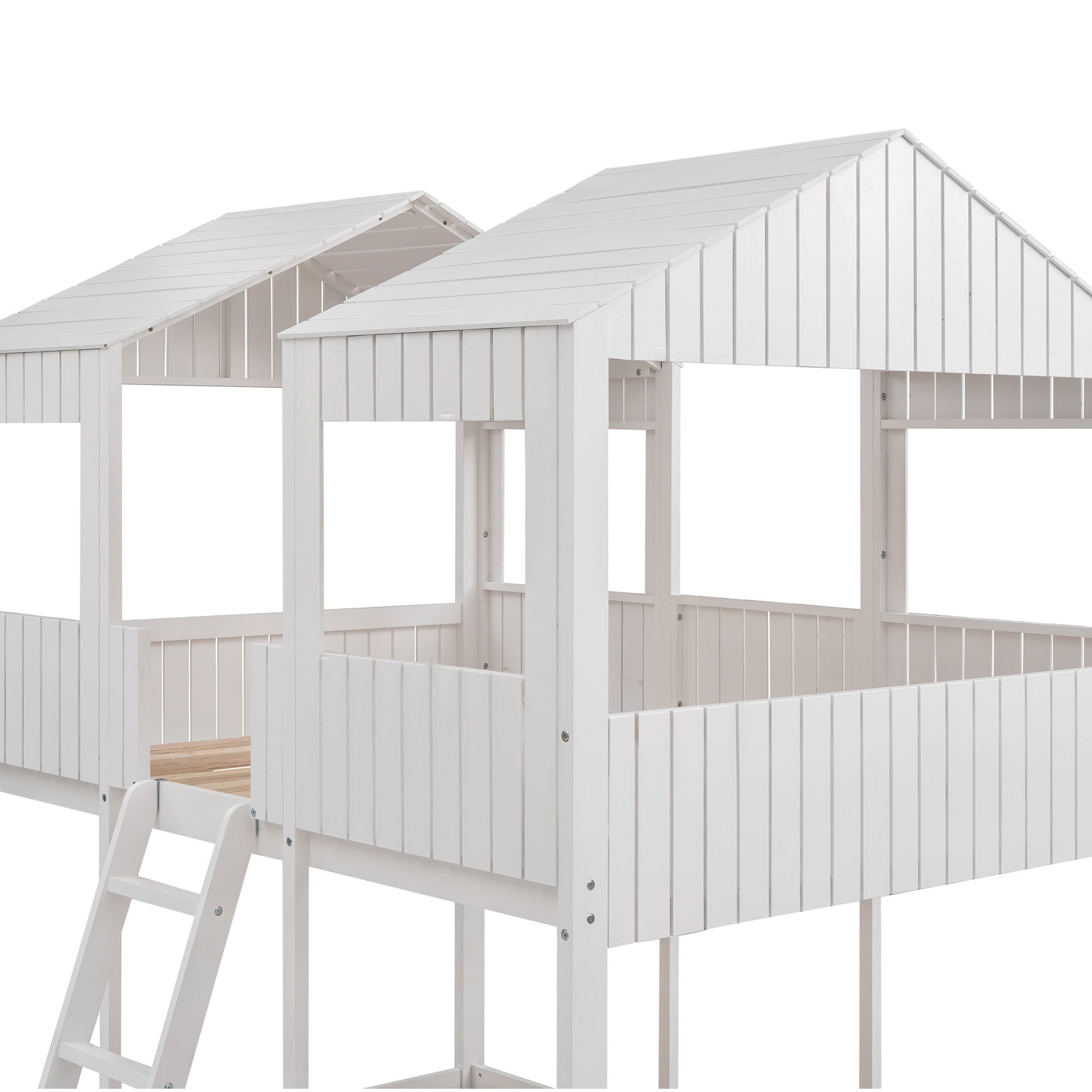 Bunk Bed With Roof, Window, Guardrail, Ladder - The Sleep Loft - Online Mattress Showroom NYC