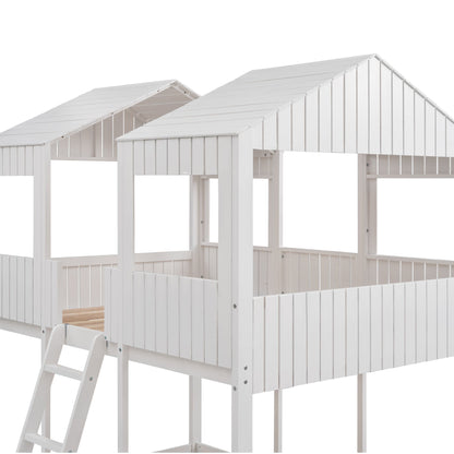 Bunk Bed With Roof, Window, Guardrail, Ladder - The Sleep Loft - Online Mattress Showroom NYC