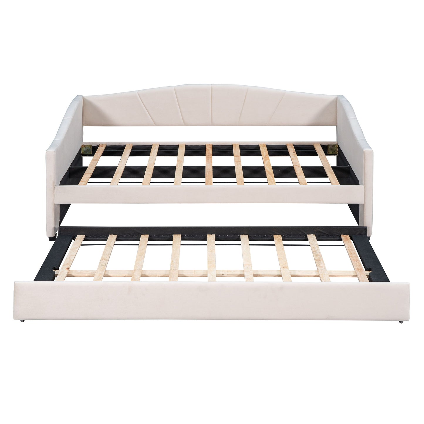 Upholstered Daybed Sofa Bed With Trundle Bed And Wood Slat - The Sleep Loft - Online Mattress Showroom NYC