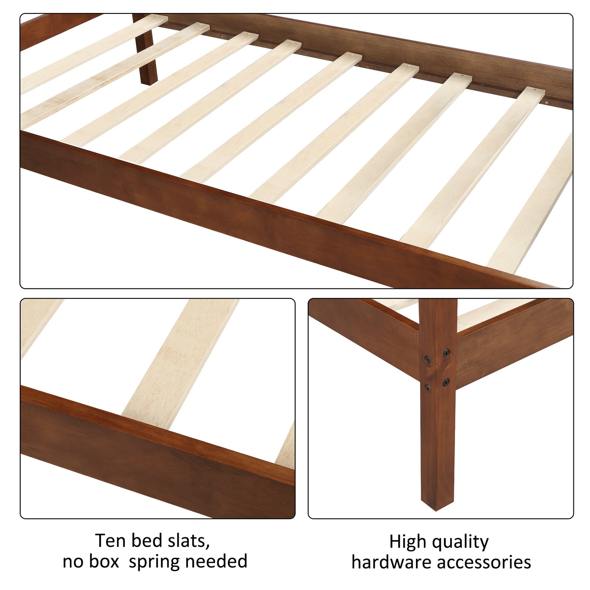 Twin Size Platform Bed With Headboard And Wooden Slat Support - The Sleep Loft - Online Mattress Showroom NYC