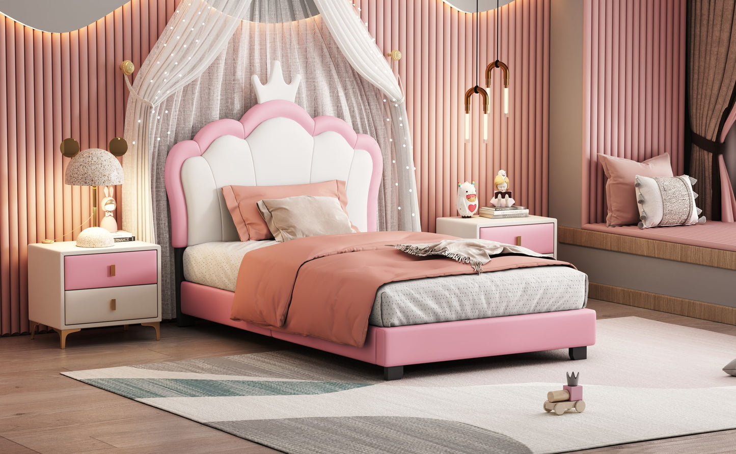 Upholstered Princess Platform Bed With Crown Headboard - The Sleep Loft - Online Mattress Showroom NYC