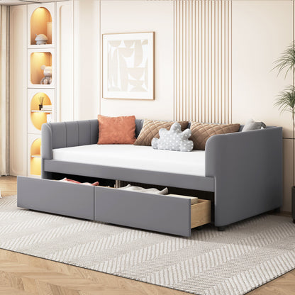 Upholstered Daybed With Ergonomic Design Backrest - The Sleep Loft - Online Mattress Showroom NYC
