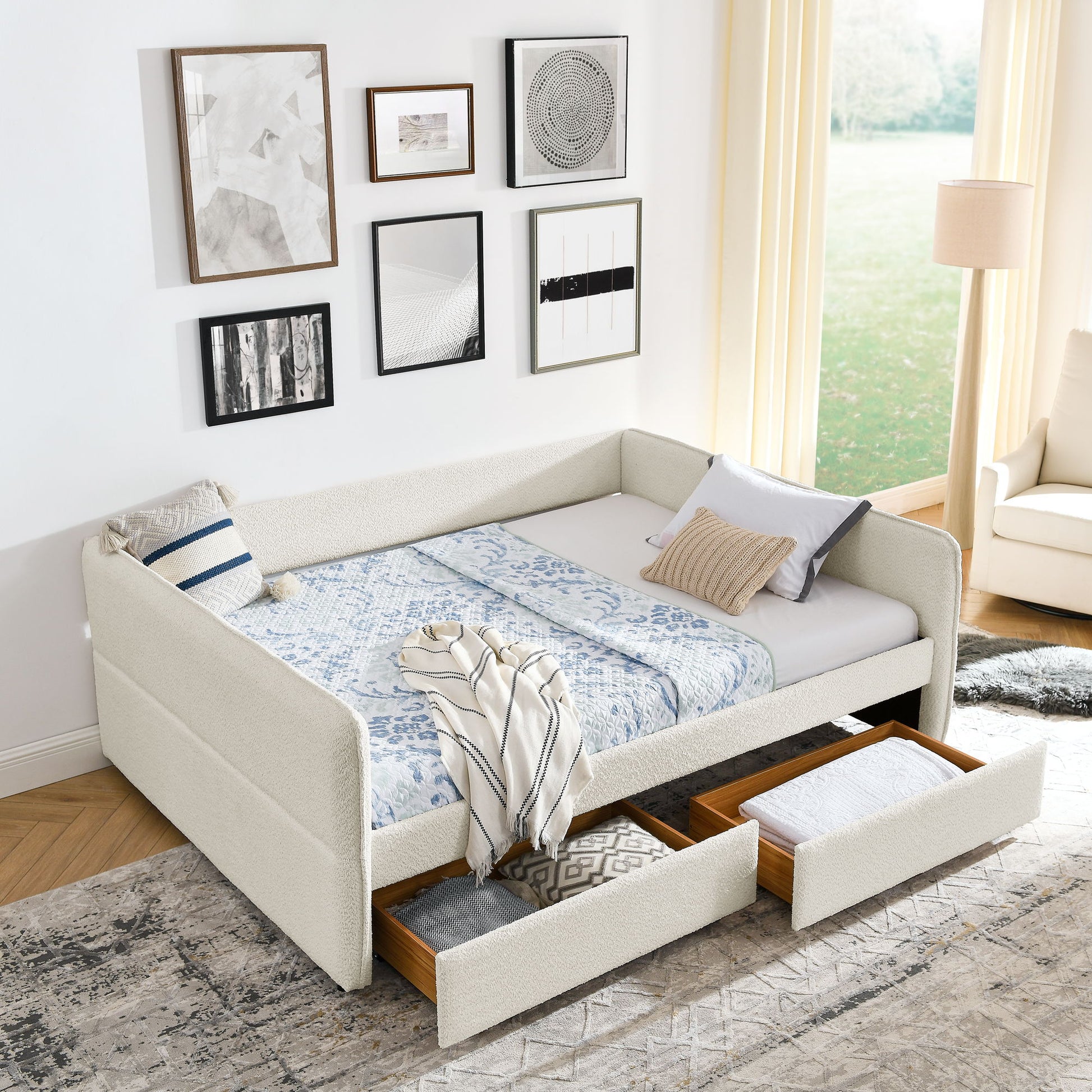 Upholstered Daybed & 2 Drawers - The Sleep Loft - Online Mattress Showroom NYC