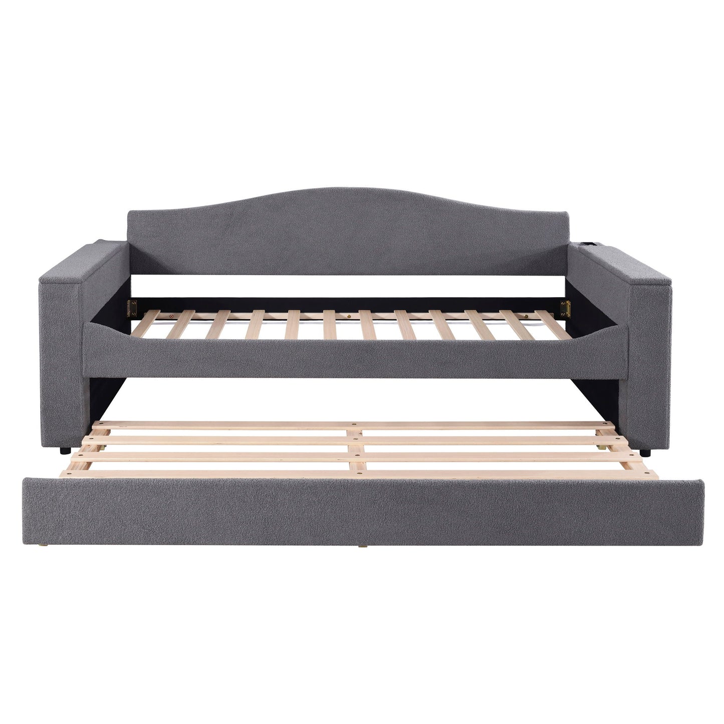 Upholstered Daybed With Storage Armrests, Trundle And Latest Integrated tooth Audio System - The Sleep Loft - Online Mattress Showroom NYC