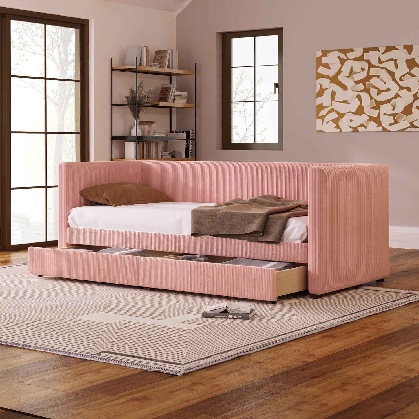 Daybed With Two Drawers And Wood Slat - The Sleep Loft - Online Mattress Showroom NYC