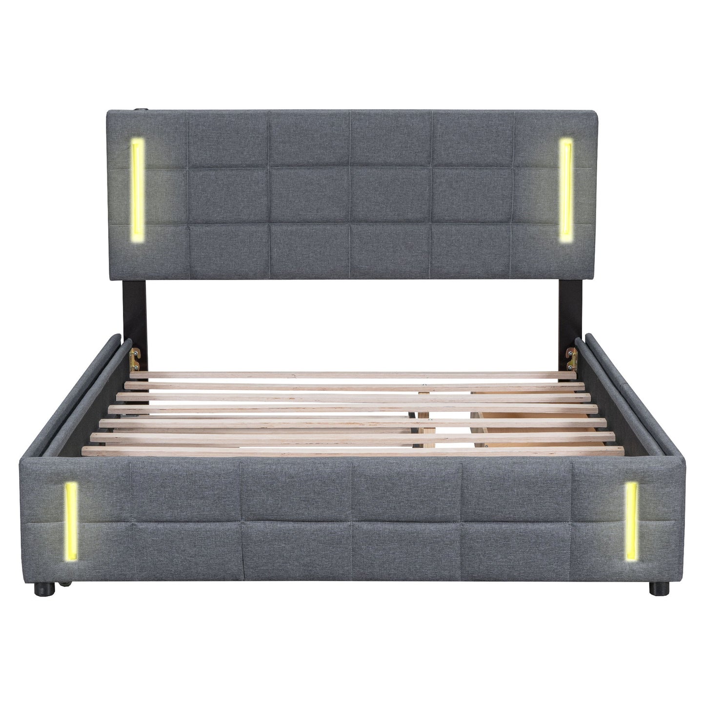 Upholstered Platform Bed With Trundle & Drawers - The Sleep Loft - Online Mattress Showroom NYC