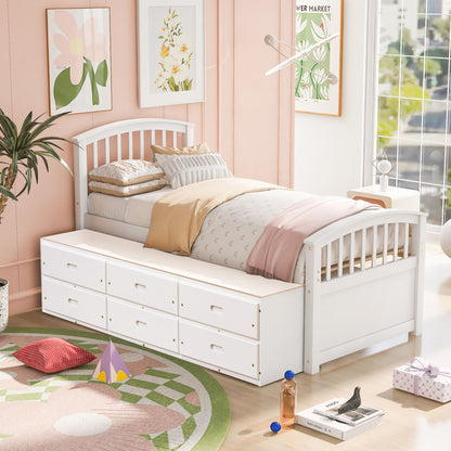 Platform Storage Bed Solid Wood Bed With 6 Drawers - The Sleep Loft - Online Mattress Showroom NYC