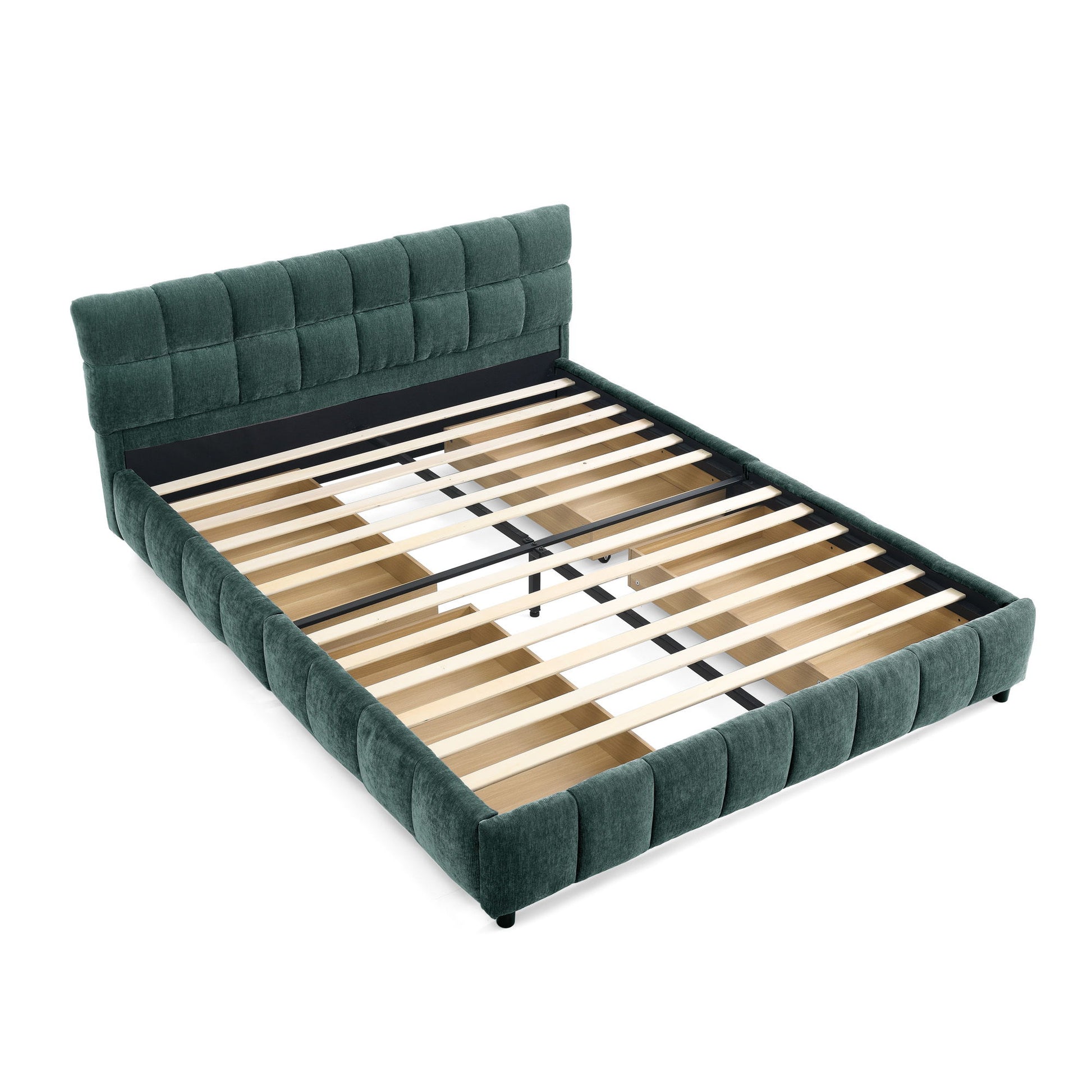 Modern Platform Bed Frame With Thick Fabric - The Sleep Loft - Online Mattress Showroom NYC