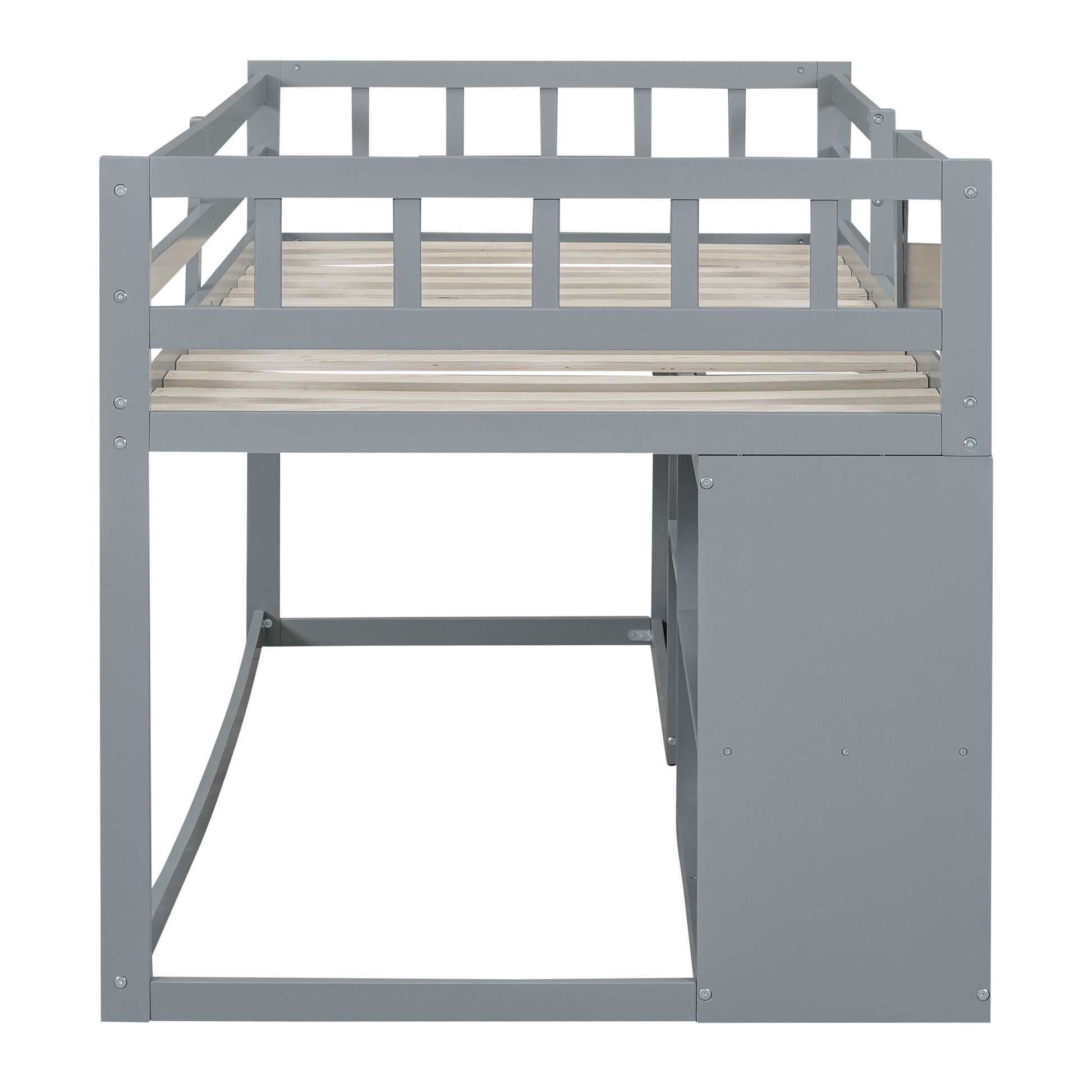 Low Loft Bed With Rolling Desk, Shelf And Drawers - The Sleep Loft - Online Mattress Showroom NYC
