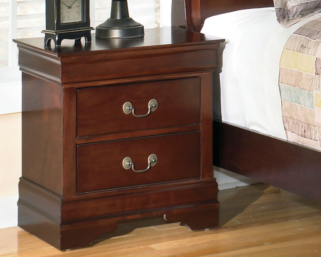 Alisdair - Two Drawer Night Stand - Reddish Brown - The Sleep Loft - Online Mattress Showroom NYC