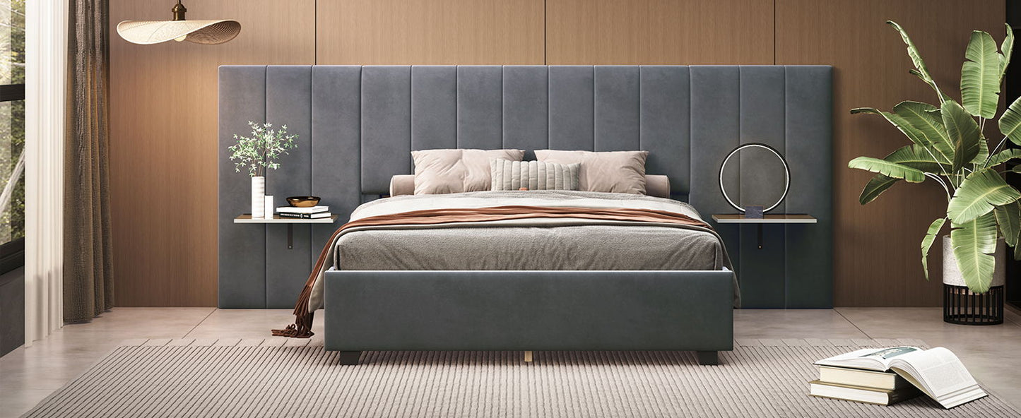 Upholstered Platform Bed With Big Headboard - The Sleep Loft - Online Mattress Showroom NYC