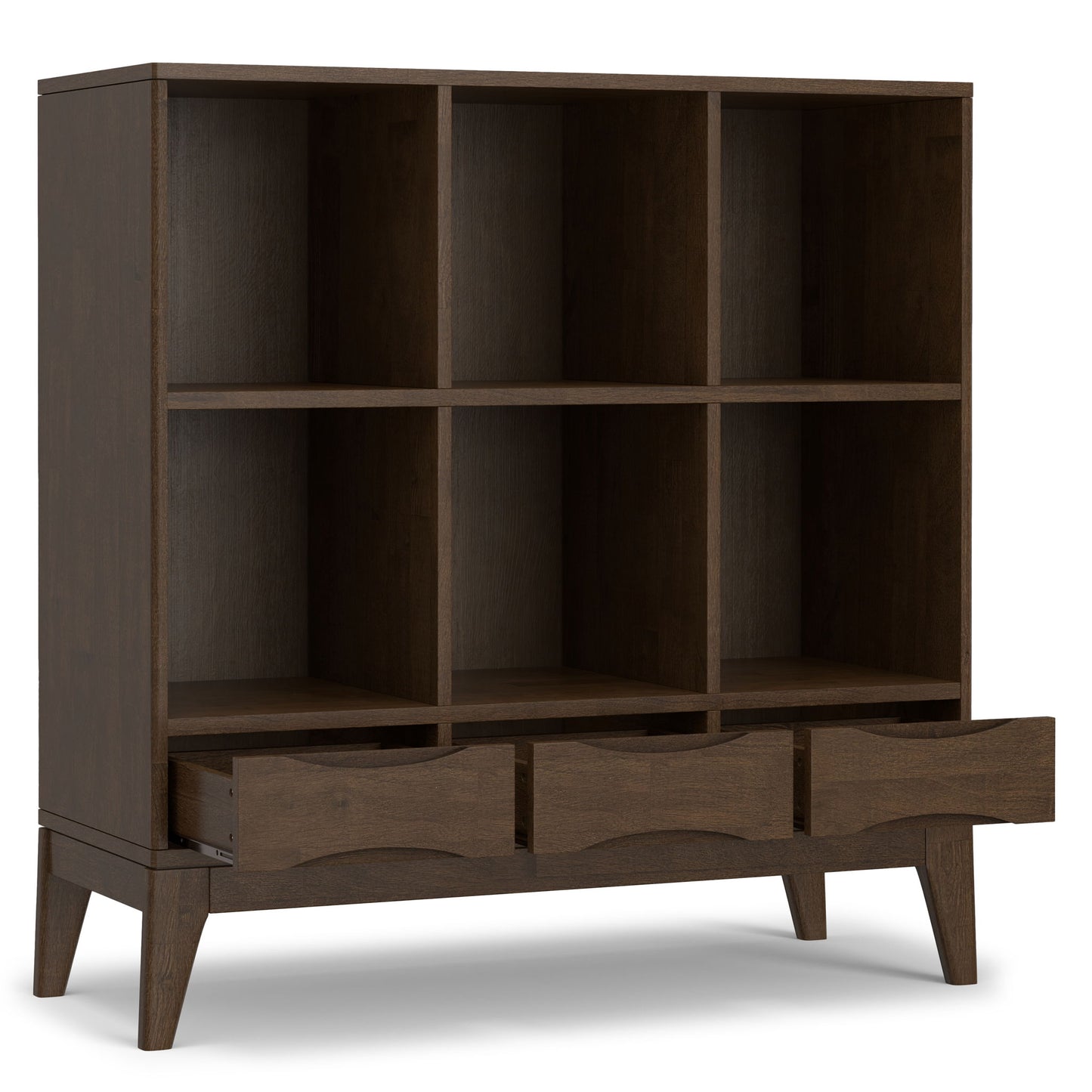 Harper - Low 6 Cube Storage With Drawers - Walnut Brown - The Sleep Loft - Online Mattress Showroom NYC