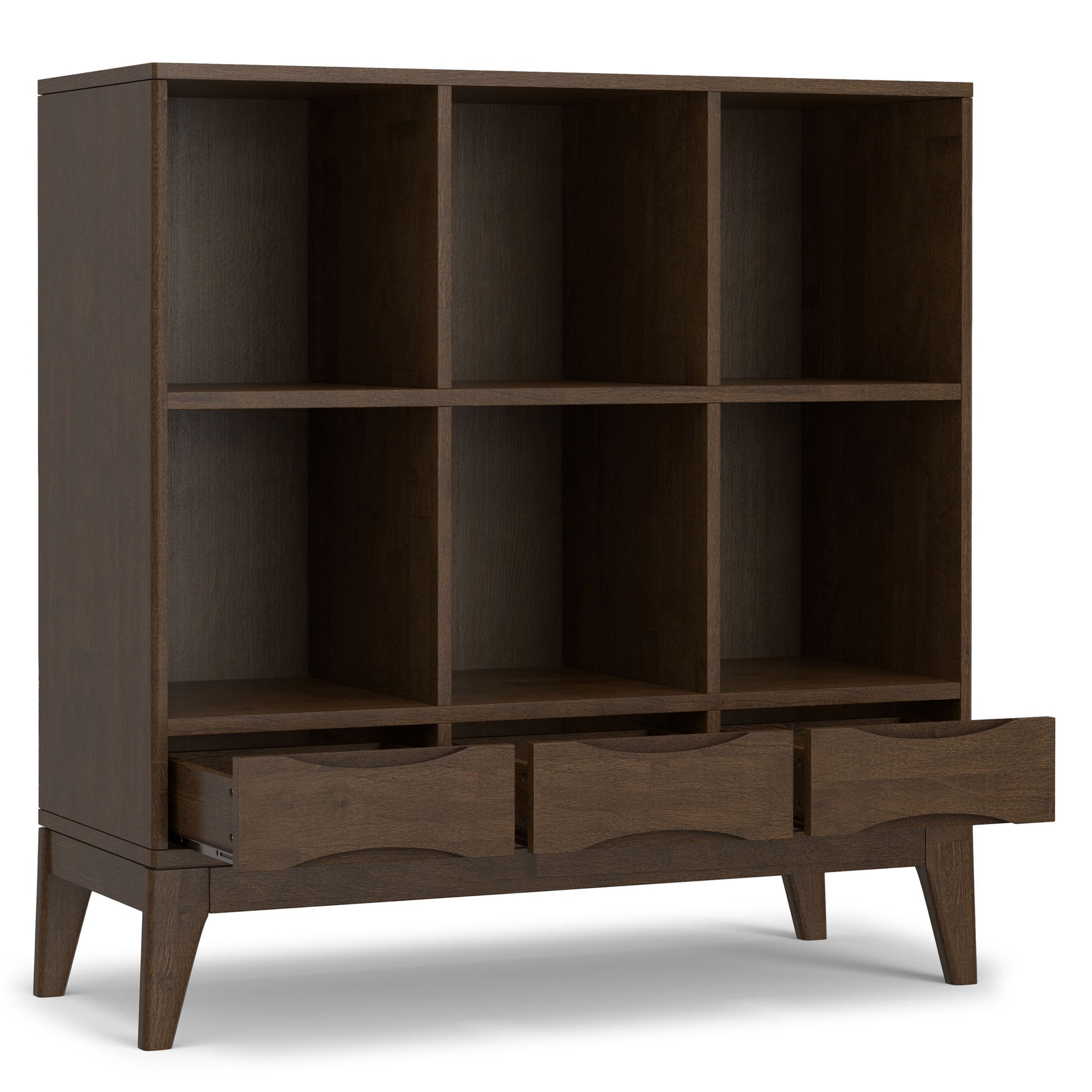 Harper - Low 6 Cube Storage With Drawers - Walnut Brown - The Sleep Loft - Online Mattress Showroom NYC