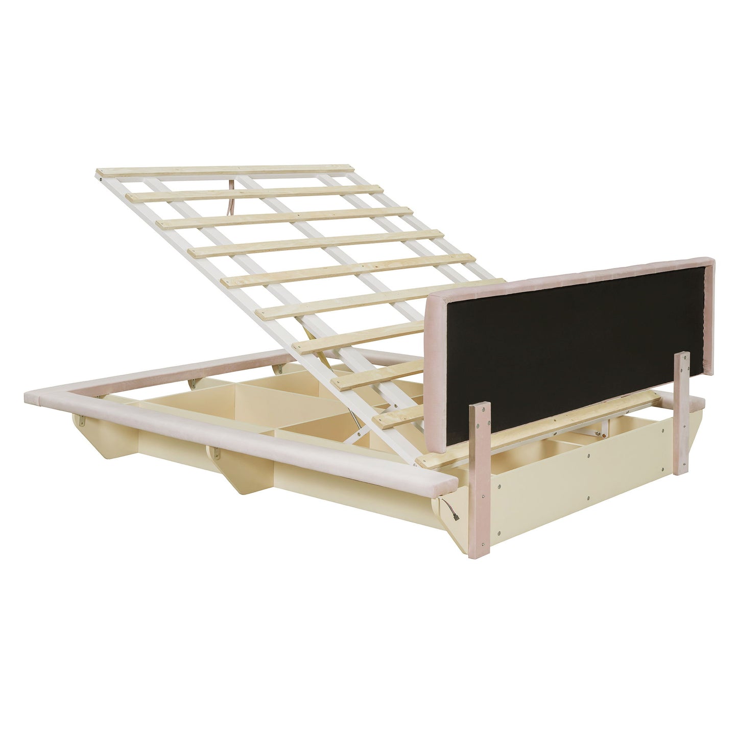 Upholstered Floating Hydrualic Platform Bed With LED Light And USB Port - The Sleep Loft - Online Mattress Showroom NYC