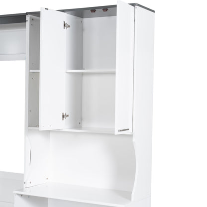 Multi Functional Murphy Bed With Sofa, Desk, And Storage Cabinet, Queen Size - White - The Sleep Loft - Online Mattress Showroom NYC