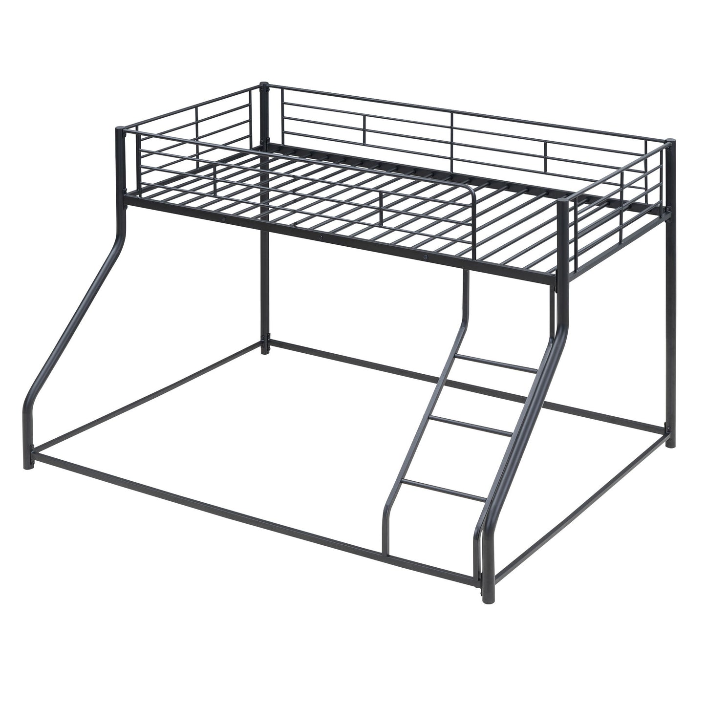 Metal Floor Bunk Bed With Sloped Ladder, Space Saving Design - The Sleep Loft - Online Mattress Showroom NYC