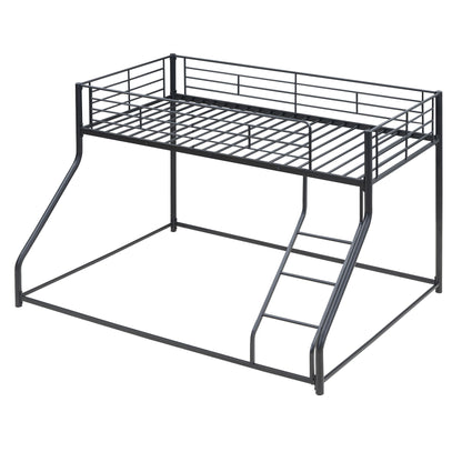 Metal Floor Bunk Bed With Sloped Ladder, Space Saving Design - The Sleep Loft - Online Mattress Showroom NYC