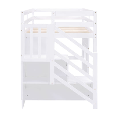 Loft Bed With Storage Staircase, Window & LED Light - The Sleep Loft - Online Mattress Showroom NYC