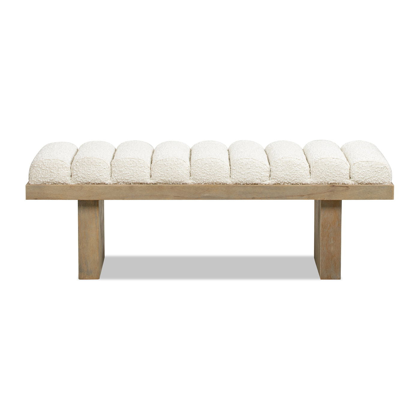 Bella - Upholstered Modern Accent Bench - Ivory White - The Sleep Loft - Online Mattress Showroom NYC