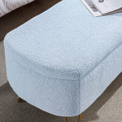 Storage Ottoman Bench For End Of Bed Legs, Modern Camel Faux Fur Entryway Bench Upholstered Padded With Storage For Living Room Bedroom - The Sleep Loft - Online Mattress Showroom NYC