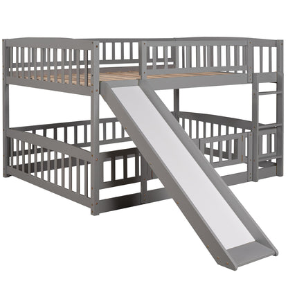 Low Bunk Bed With Slide, Fence And Ladder - The Sleep Loft - Online Mattress Showroom NYC