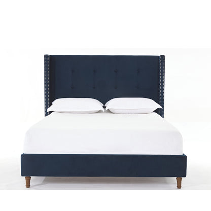 Peyton - Upholstered Bed With 54" High Headboard, Traditional Hand Buttoned Tufting - The Sleep Loft - Online Mattress Showroom NYC