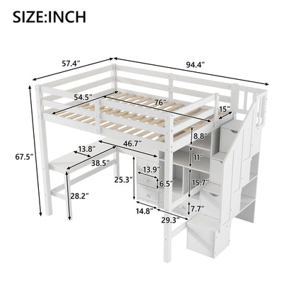 Loft Bed & L Shaped Desk, Drawers, Cabinet, And Storage Staircase - The Sleep Loft - Online Mattress Showroom NYC