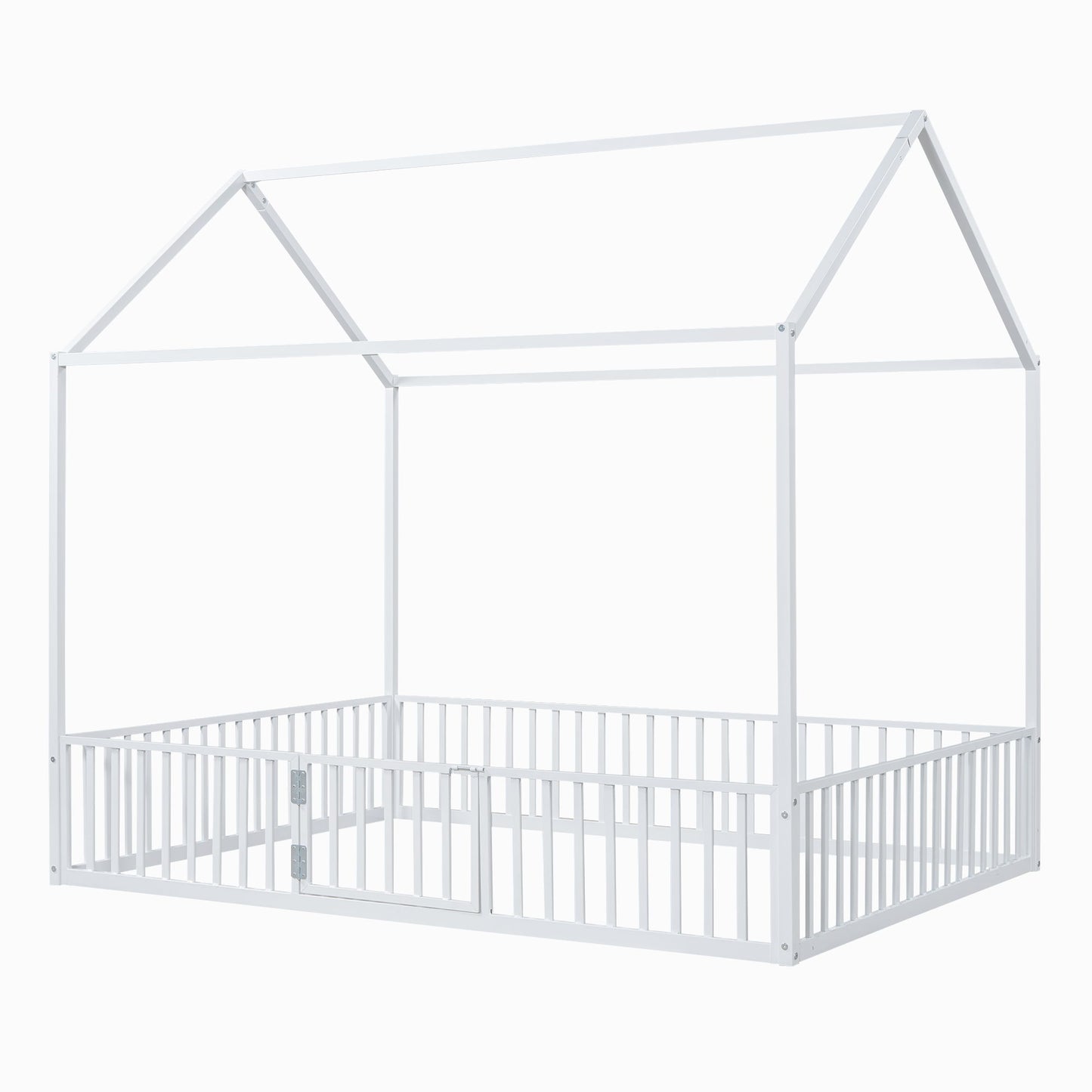 Metal House Bed With Fence And Door - The Sleep Loft - Online Mattress Showroom NYC