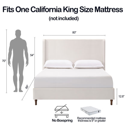 Harper - Tall Headboard Upholstered Bed / High Headboard / Elegant Simplicity / No Box Spring Needed - The Sleep Loft - Online Mattress Showroom NYC