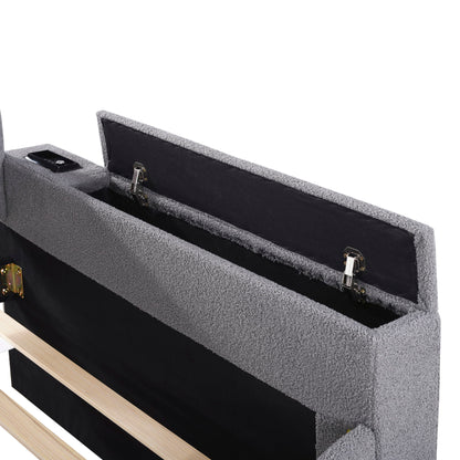 Upholstered Daybed With Storage Armrests, Trundle And Latest Integrated tooth Audio System - The Sleep Loft - Online Mattress Showroom NYC