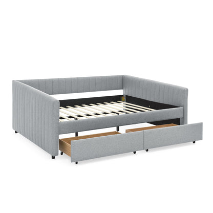 Upholstered Queen Daybed With 2 Drawers - The Sleep Loft - Online Mattress Showroom NYC