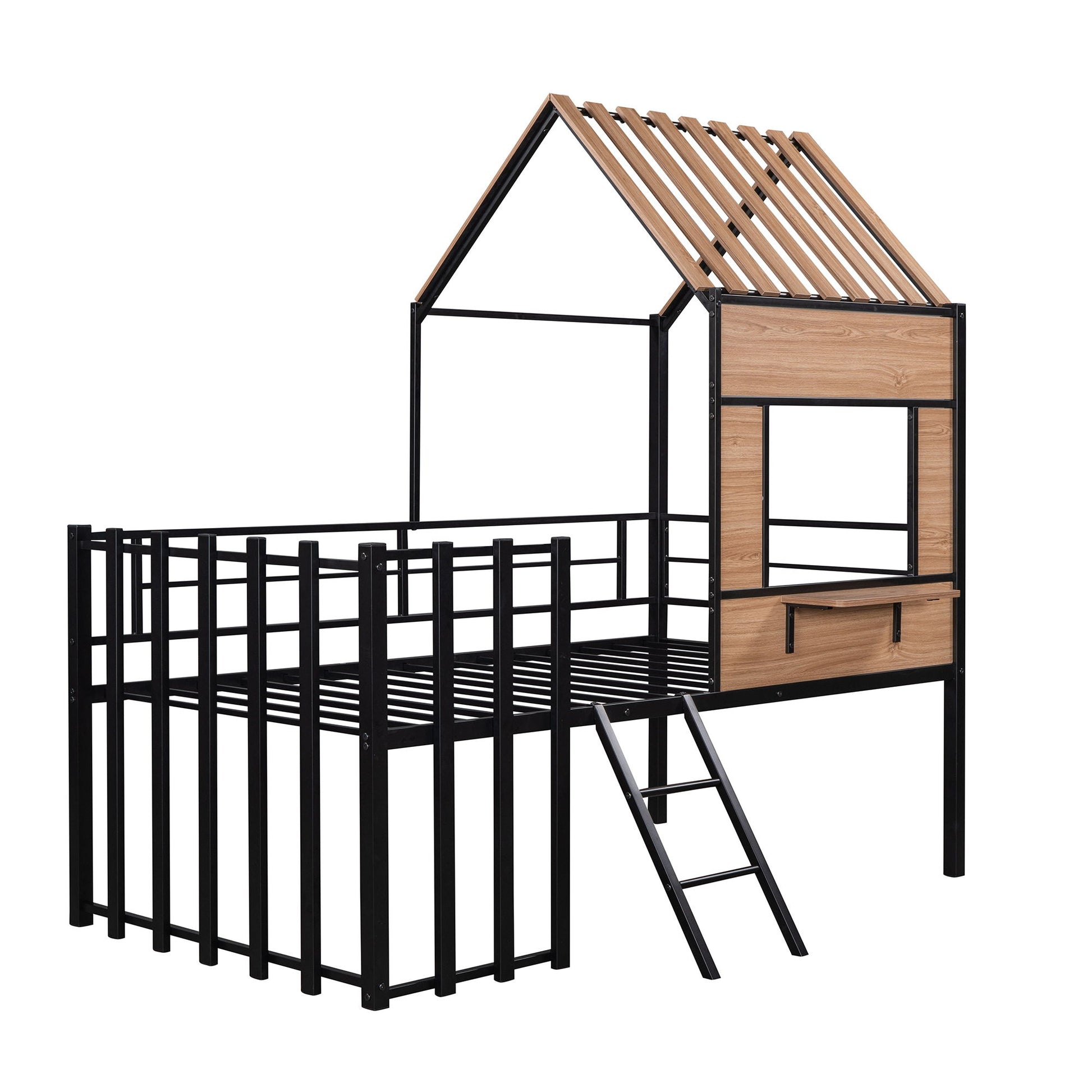 Loft Bed With Roof, Window, Guardrail, Ladder - The Sleep Loft - Online Mattress Showroom NYC