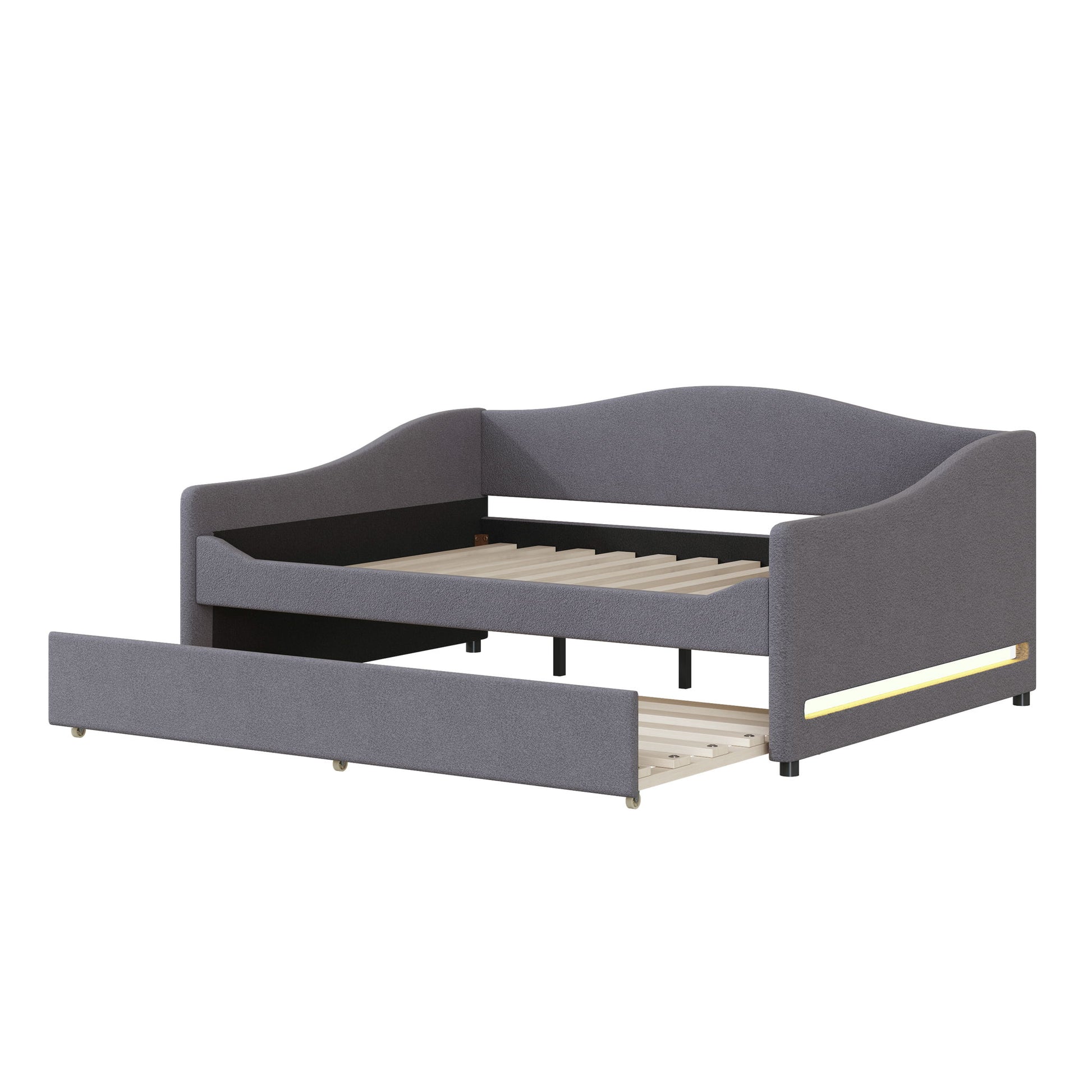 Upholstered Daybed With Light And Trundle - The Sleep Loft - Online Mattress Showroom NYC