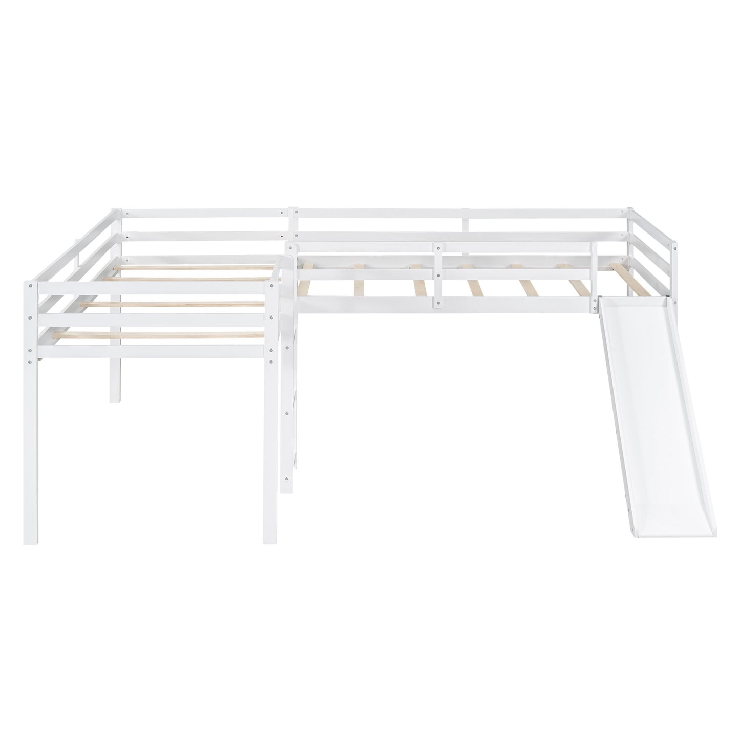 L Shaped Loft Bed With Ladder And Slide - The Sleep Loft - Online Mattress Showroom NYC