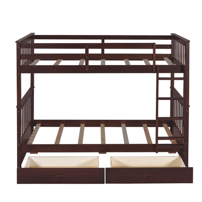 Bunk Bed With Ladders And 2 Storage Drawers - The Sleep Loft - Online Mattress Showroom NYC