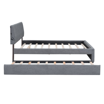 Upholstered Platform Bed With Trundle - The Sleep Loft - Online Mattress Showroom NYC