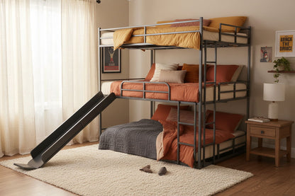 Twin Size House Loft Bed With Slide And Ladder - Black - The Sleep Loft - Online Mattress Showroom NYC