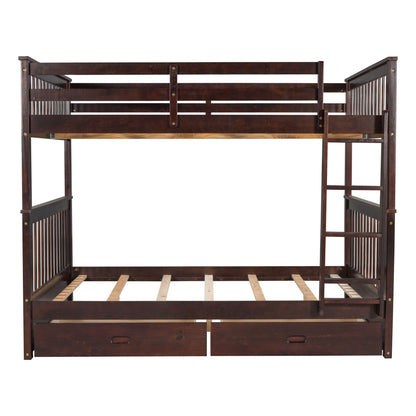 Bunk Bed With Ladders And 2 Storage Drawers - The Sleep Loft - Online Mattress Showroom NYC