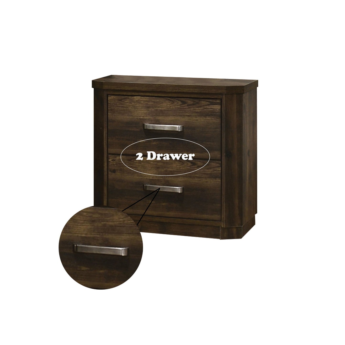 Elettra - Rustic Nightstand - Walnut - The Sleep Loft - Online Mattress Showroom NYC