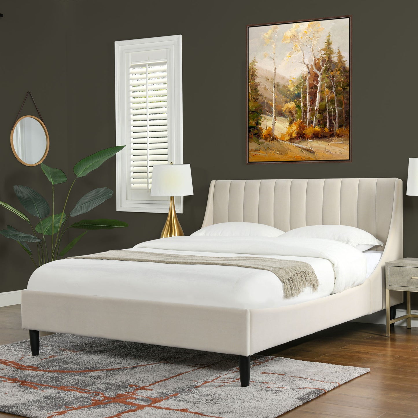 Aspen - Vertical Tufted Modern Headboard Platform Bed Set - The Sleep Loft - Online Mattress Showroom NYC