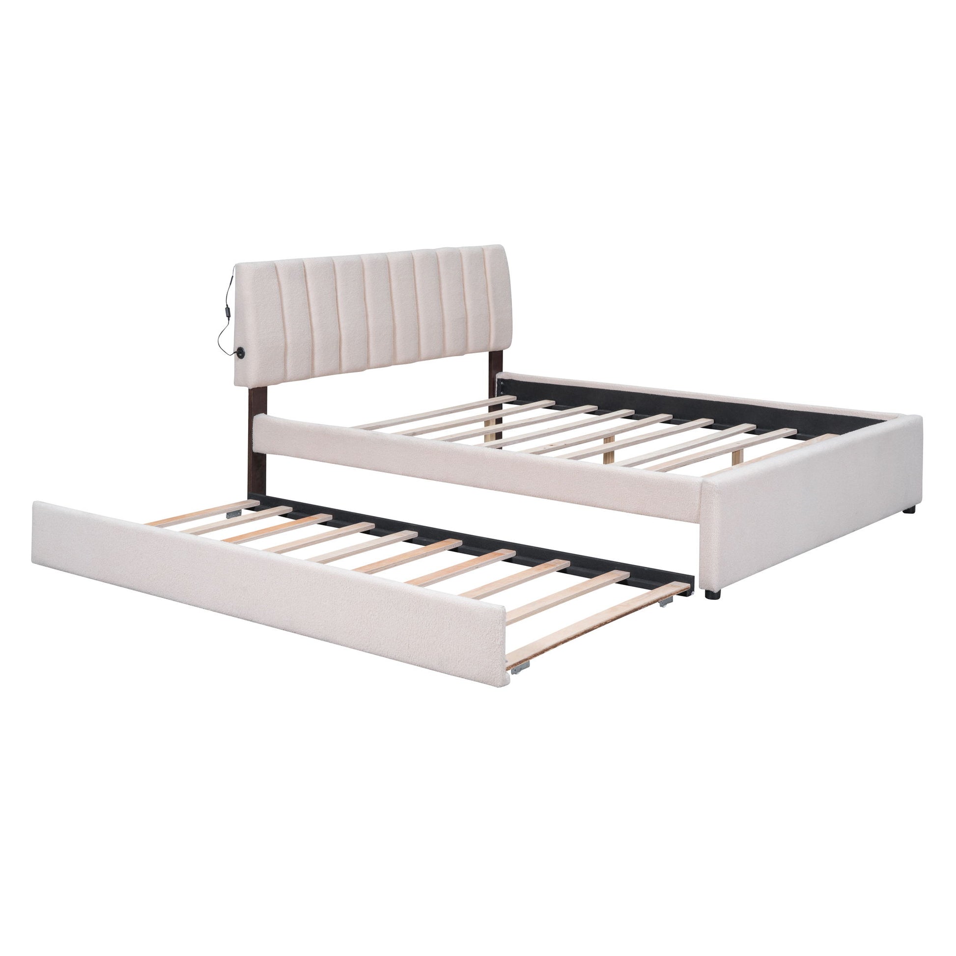 Upholstered Platform Bed With Trundle - The Sleep Loft - Online Mattress Showroom NYC