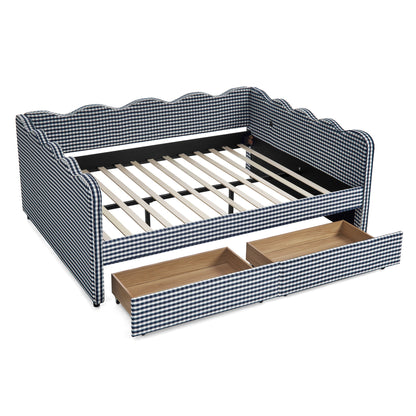 Gingham Daybed With USB Charging Port, Wave-Shaped Design - The Sleep Loft - Online Mattress Showroom NYC