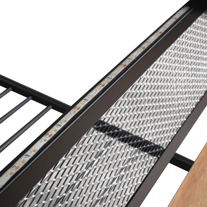 Full Size Bunk Bed With Built In Desk, Light, And 2 Drawers - Black - The Sleep Loft - Online Mattress Showroom NYC