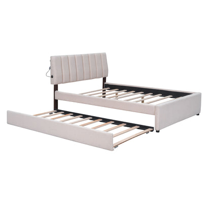 Upholstered Platform Bed With Trundle - The Sleep Loft - Online Mattress Showroom NYC