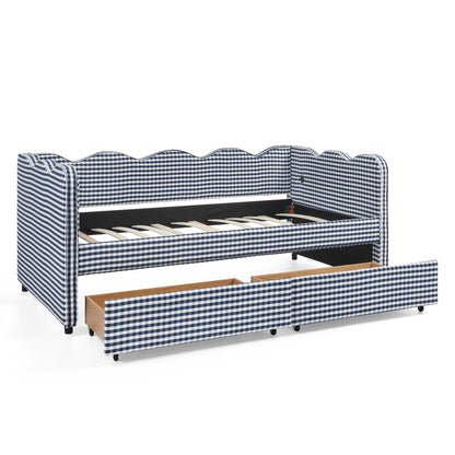 Gingham Daybed With USB Charging Port, Wave-Shaped Design - The Sleep Loft - Online Mattress Showroom NYC