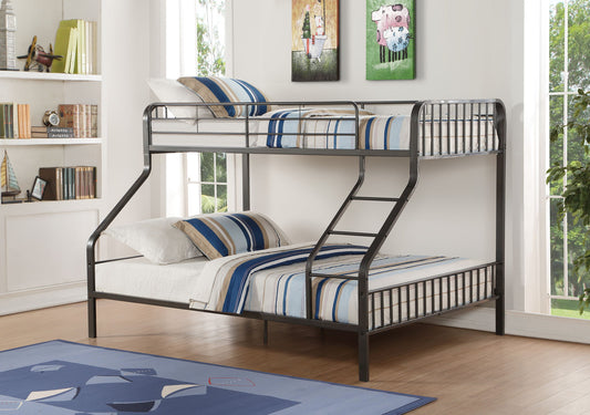 Caius - Twin Long Queen Bunk Bed - Gun - The Sleep Loft - Online Mattress Showroom NYC