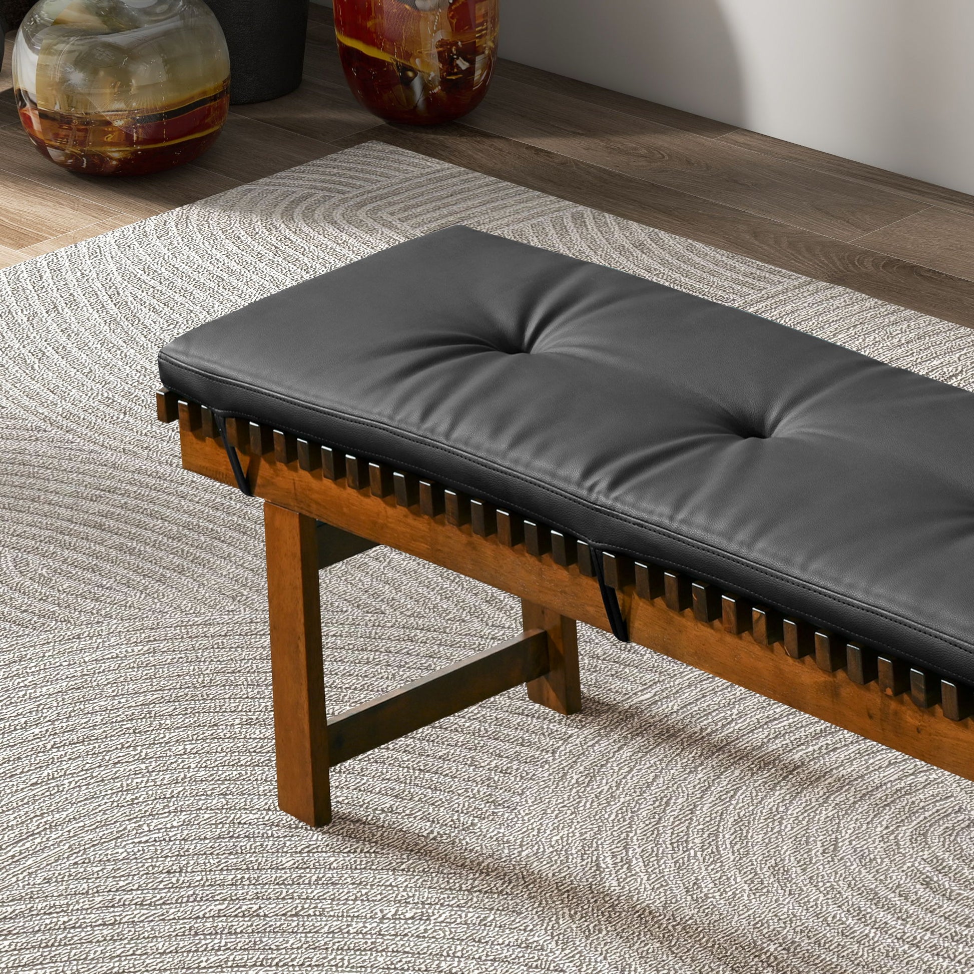 Lucia - Bench - Black - The Sleep Loft - Online Mattress Showroom NYC