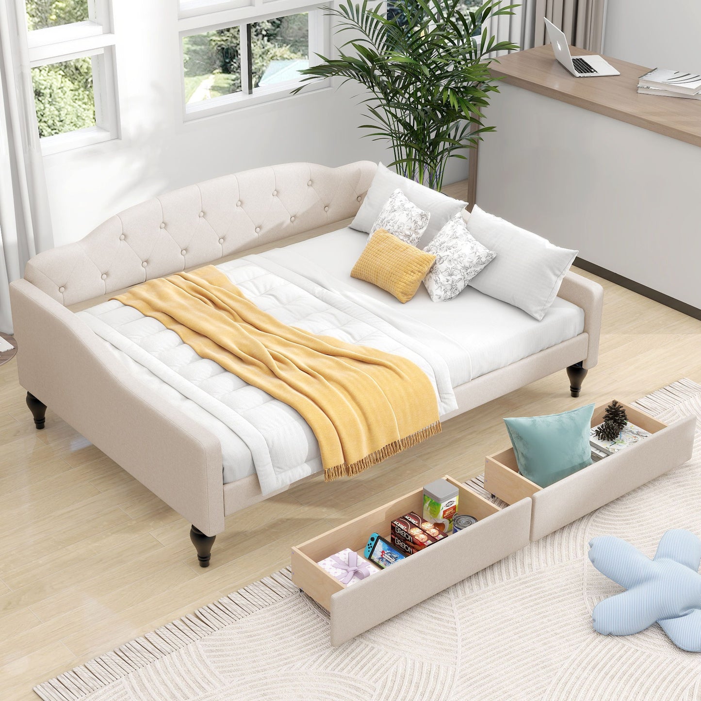Upholstered Tufted Daybed - The Sleep Loft - Online Mattress Showroom NYC