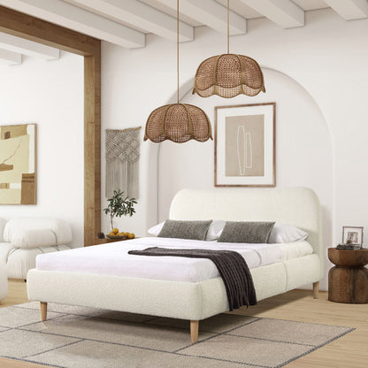 Roman - Curved Headboard Upholstered Platform Bed - The Sleep Loft - Online Mattress Showroom NYC