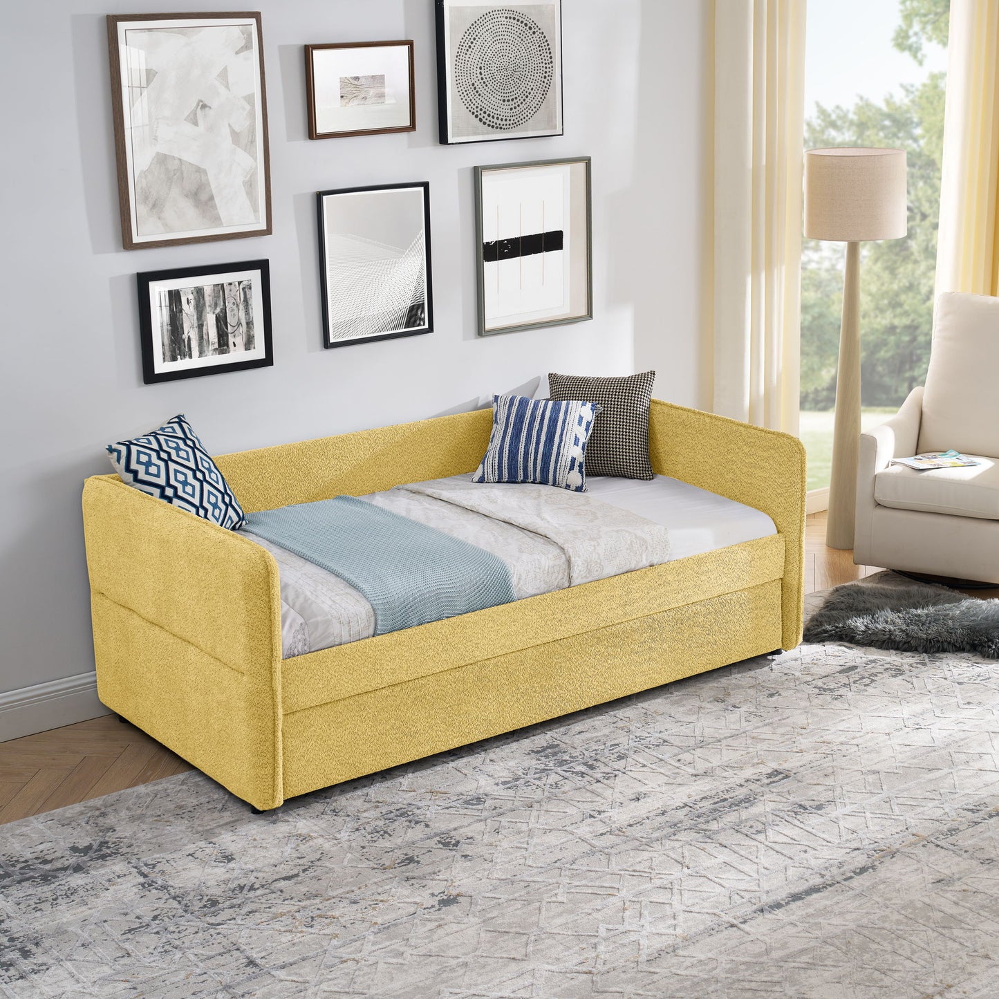 Upholstered Daybed With Pop Up Trundle - The Sleep Loft - Online Mattress Showroom NYC